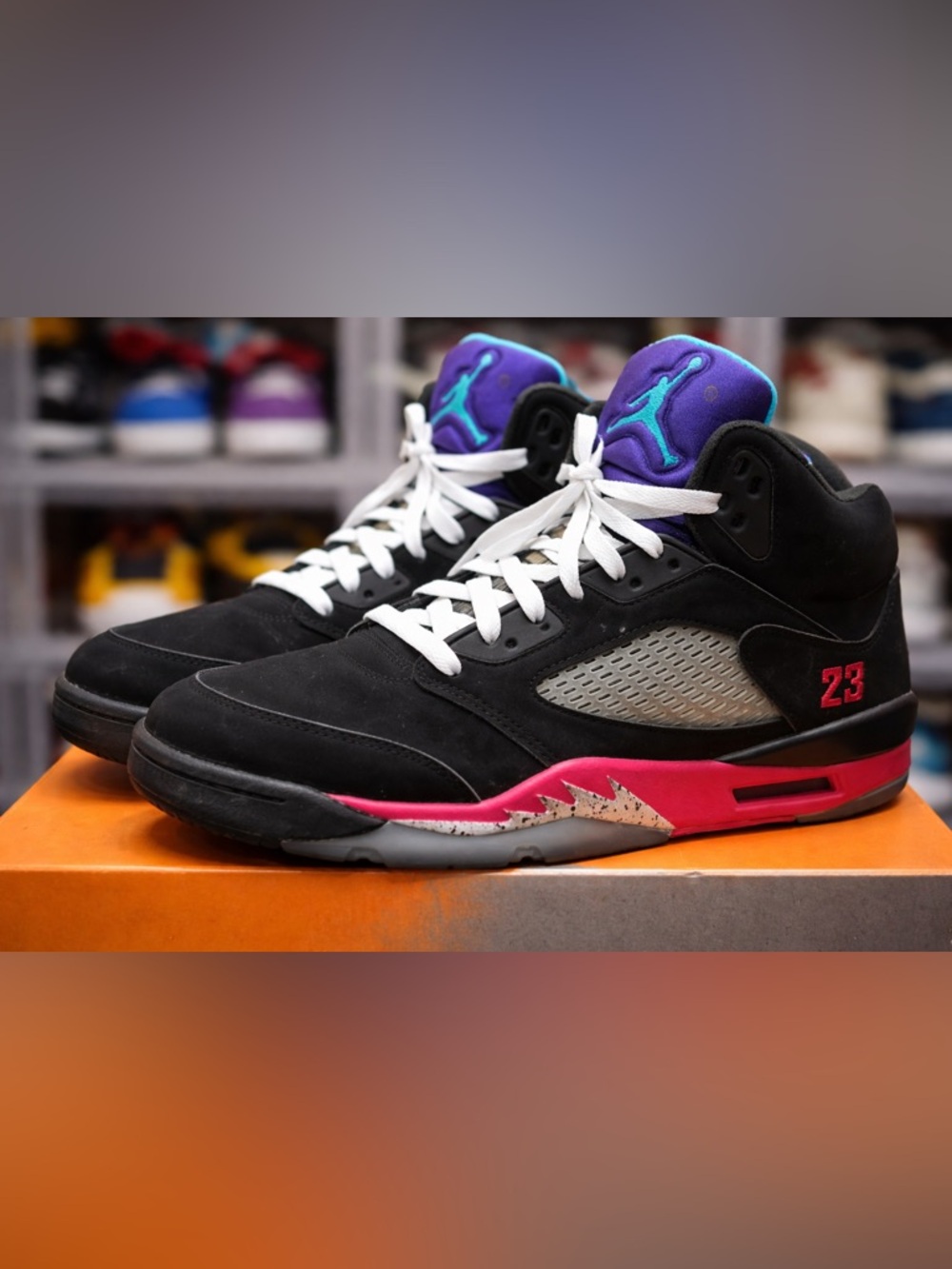 Jordan Black with Purple, Teal & Red Retro High-Tops 🔥🔥🔥